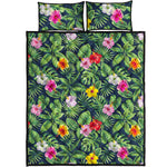 Tropical Hibiscus Flowers Pattern Print Quilt Bed Set