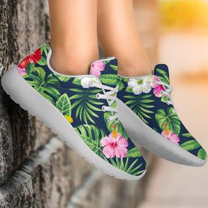 Tropical Hibiscus Flowers Pattern Print Sport Shoes GearFrost