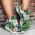 Tropical Hibiscus Flowers Pattern Print Sport Shoes GearFrost