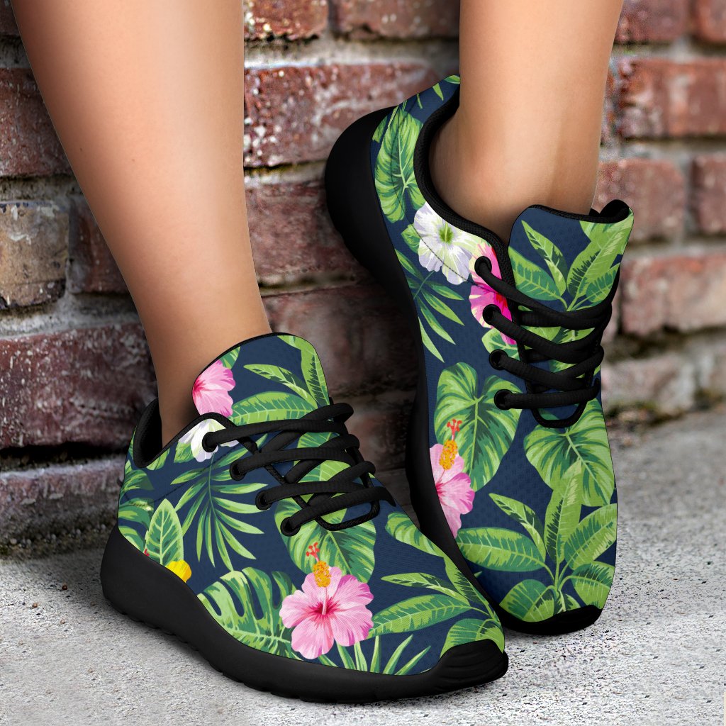 Tropical Hibiscus Flowers Pattern Print Sport Shoes GearFrost