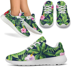 Tropical Hibiscus Flowers Pattern Print Sport Shoes GearFrost