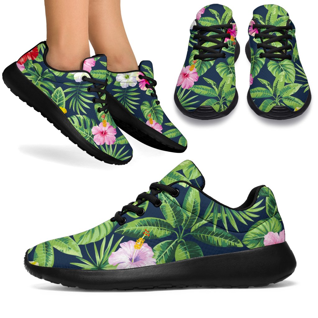 Tropical Hibiscus Flowers Pattern Print Sport Shoes GearFrost