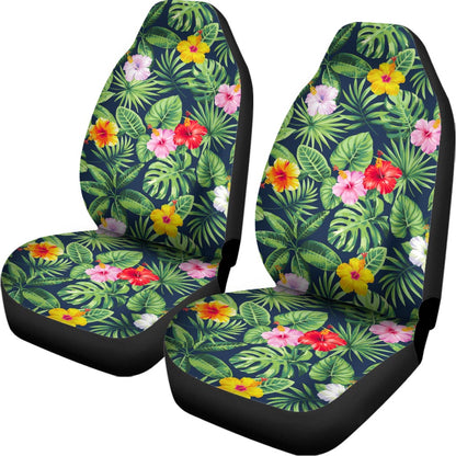 Tropical Hibiscus Flowers Pattern Print Universal Fit Car Seat Covers