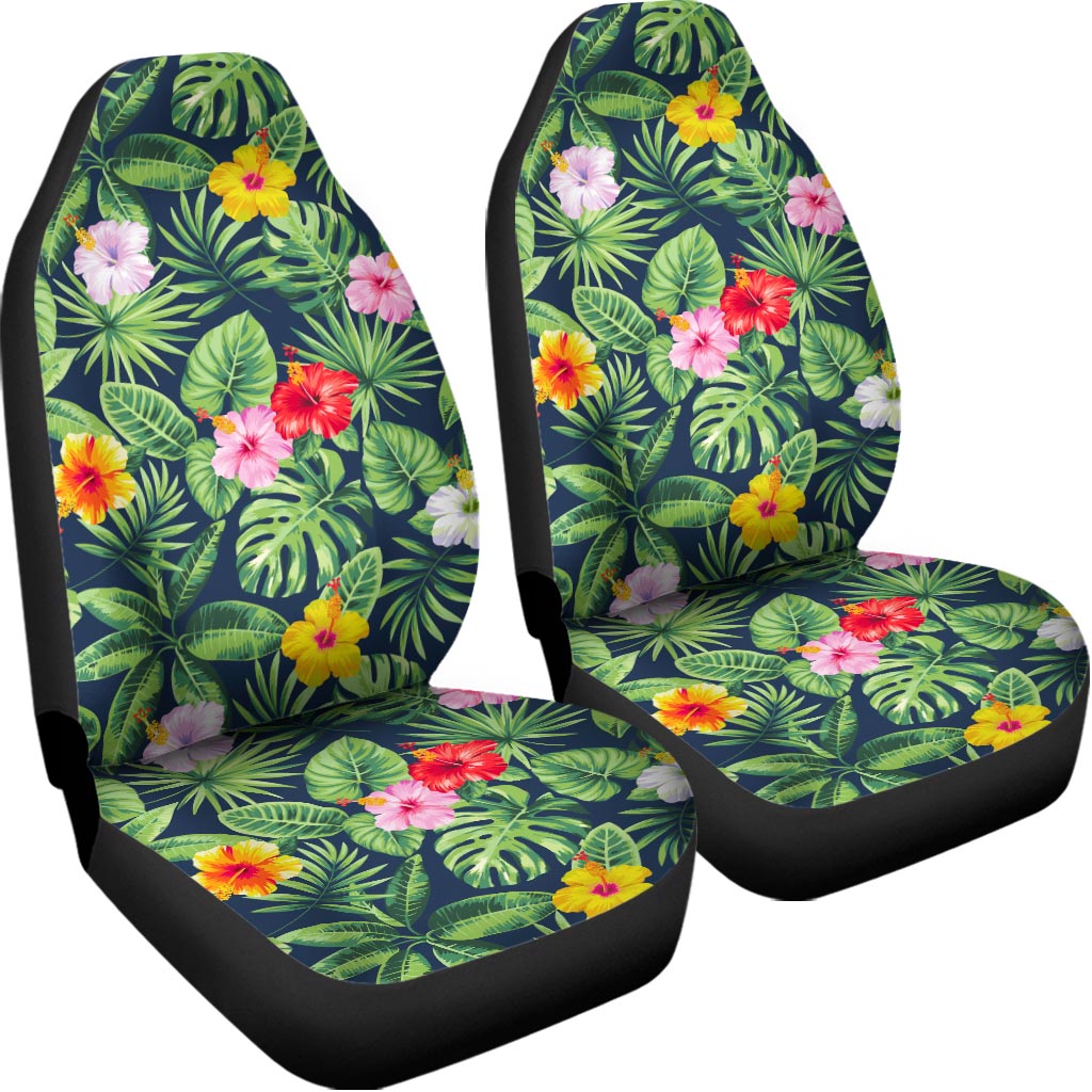 Tropical Hibiscus Flowers Pattern Print Universal Fit Car Seat Covers