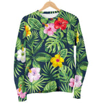 Tropical Hibiscus Flowers Pattern Print Women's Crewneck Sweatshirt GearFrost