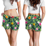 Tropical Hibiscus Flowers Pattern Print Women's Shorts