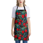 Tropical Hibiscus Leaves Pattern Print Apron