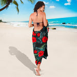 Tropical Hibiscus Leaves Pattern Print Beach Sarong Wrap