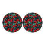 Tropical Hibiscus Leaves Pattern Print Car Coasters