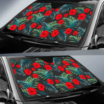 Tropical Hibiscus Leaves Pattern Print Car Sun Shade GearFrost