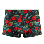 Tropical Hibiscus Leaves Pattern Print Men's Boxer Briefs