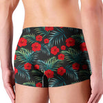 Tropical Hibiscus Leaves Pattern Print Men's Boxer Briefs