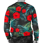 Tropical Hibiscus Leaves Pattern Print Men's Crewneck Sweatshirt GearFrost