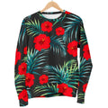Tropical Hibiscus Leaves Pattern Print Men's Crewneck Sweatshirt
