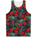 Tropical Hibiscus Leaves Pattern Print Men's Tank Top