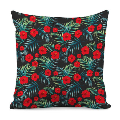 Tropical Hibiscus Leaves Pattern Print Pillow Cover