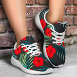 Tropical Hibiscus Leaves Pattern Print Sport Shoes GearFrost