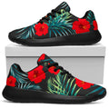 Tropical Hibiscus Leaves Pattern Print Walking Shoes