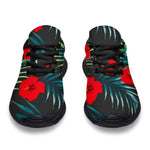 Tropical Hibiscus Leaves Pattern Print Sport Shoes GearFrost