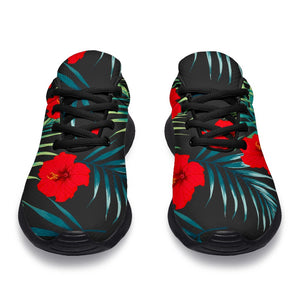 Tropical Hibiscus Leaves Pattern Print Sport Shoes GearFrost