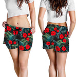 Tropical Hibiscus Leaves Pattern Print Women's Shorts