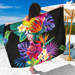 Tropical Hummingbird Print Beach Sarong Wrap