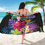 Tropical Hummingbird Print Beach Sarong Wrap