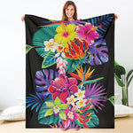 Tropical Hummingbird Print Blanket