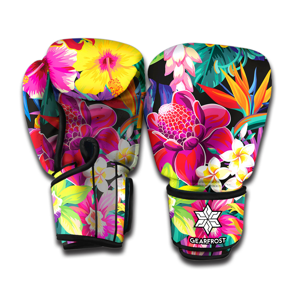 Tropical Hummingbird Print Boxing Gloves