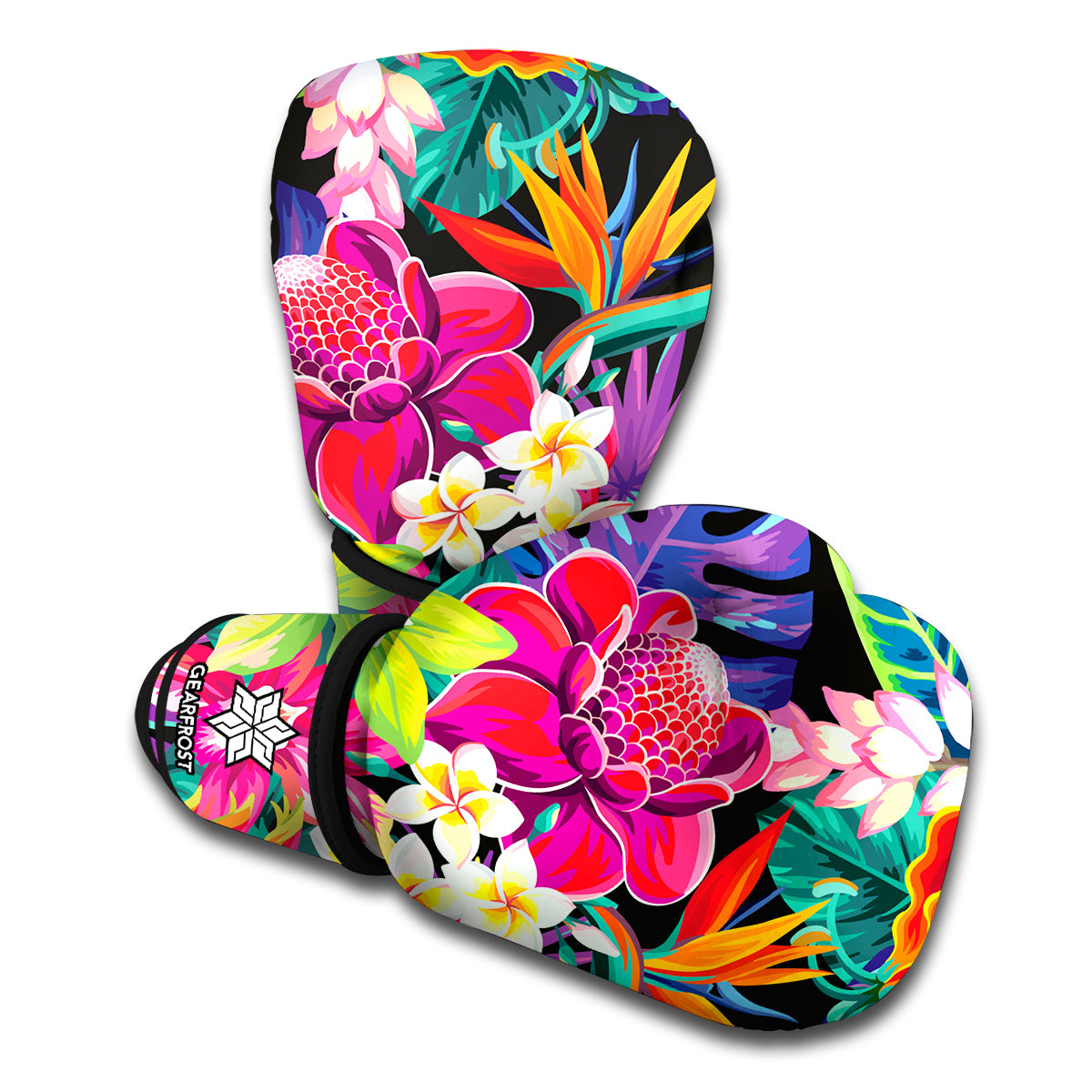 Tropical Hummingbird Print Boxing Gloves