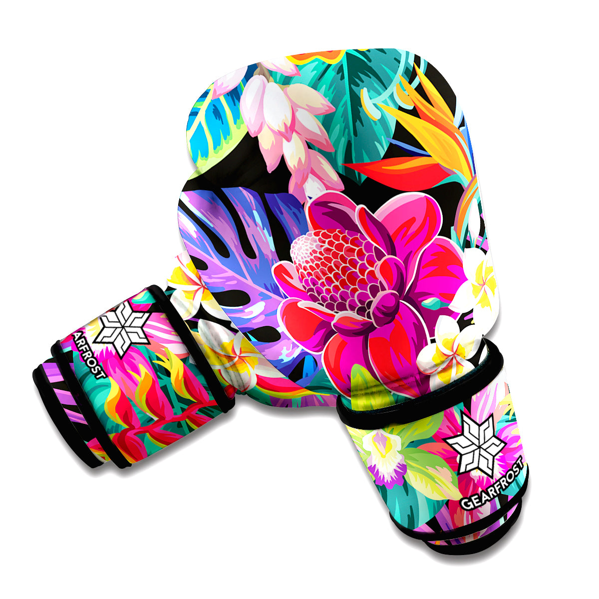 Tropical Hummingbird Print Boxing Gloves