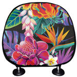 Tropical Hummingbird Print Car Headrest Covers