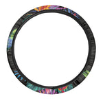 Tropical Hummingbird Print Car Steering Wheel Cover