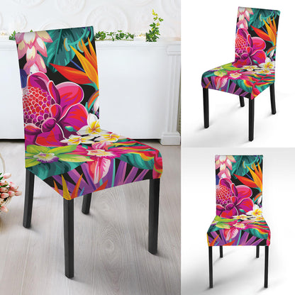 Tropical Hummingbird Print Dining Chair Slipcover