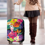 Tropical Hummingbird Print Luggage Cover