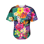 Tropical Hummingbird Print Men's Baseball Jersey