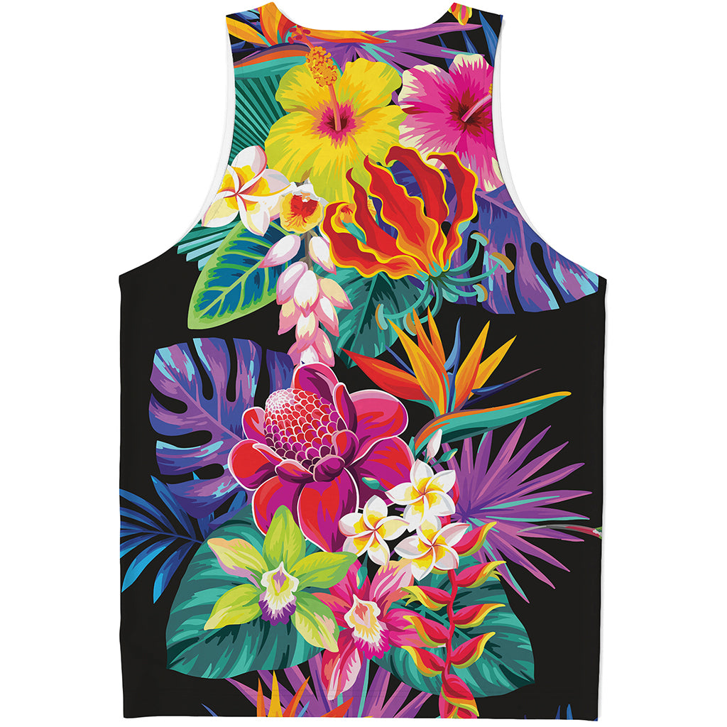 Tropical Hummingbird Print Men's Tank Top