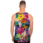 Tropical Hummingbird Print Men's Tank Top