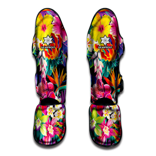 Tropical Hummingbird Print Muay Thai Shin Guard