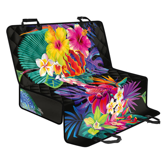 Tropical Hummingbird Print Pet Car Back Seat Cover