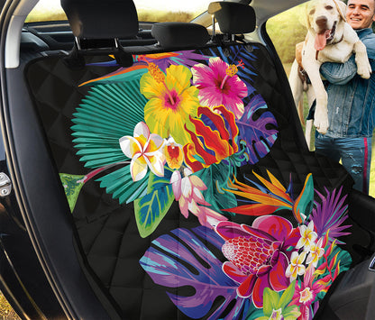 Tropical Hummingbird Print Pet Car Back Seat Cover