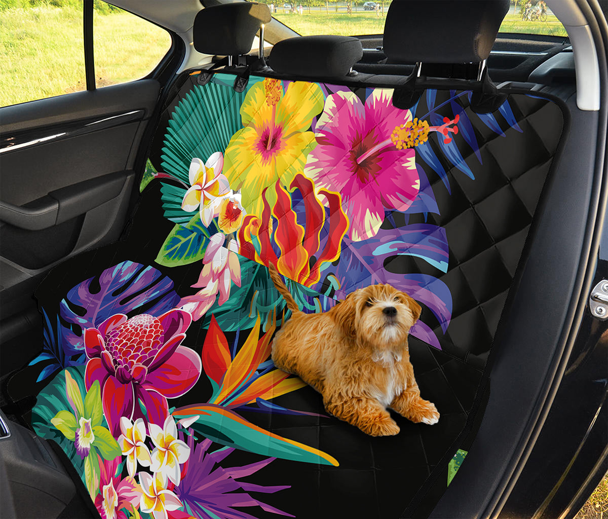 Tropical Hummingbird Print Pet Car Back Seat Cover