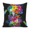 Tropical Hummingbird Print Pillow Cover
