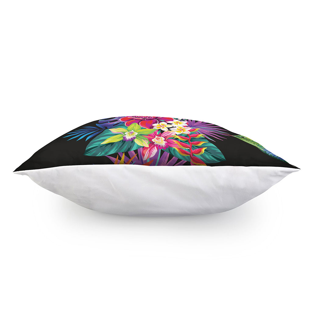 Tropical Hummingbird Print Pillow Cover