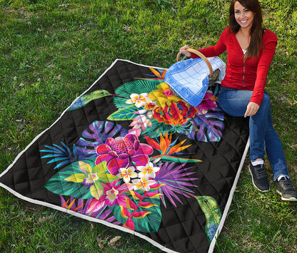 Tropical Hummingbird Print Quilt