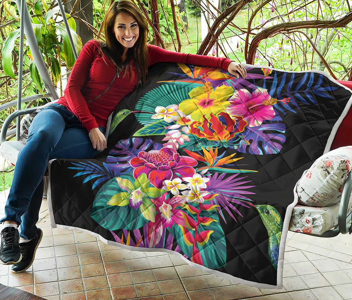 Tropical Hummingbird Print Quilt