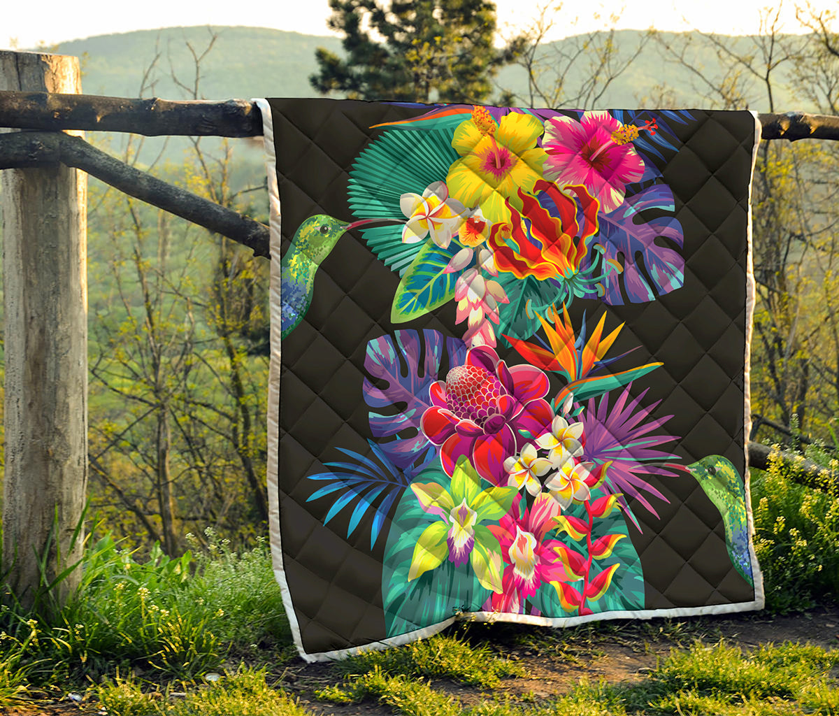 Tropical Hummingbird Print Quilt