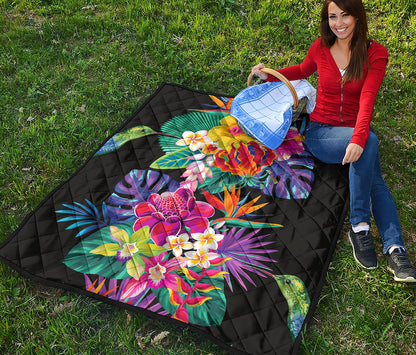 Tropical Hummingbird Print Quilt