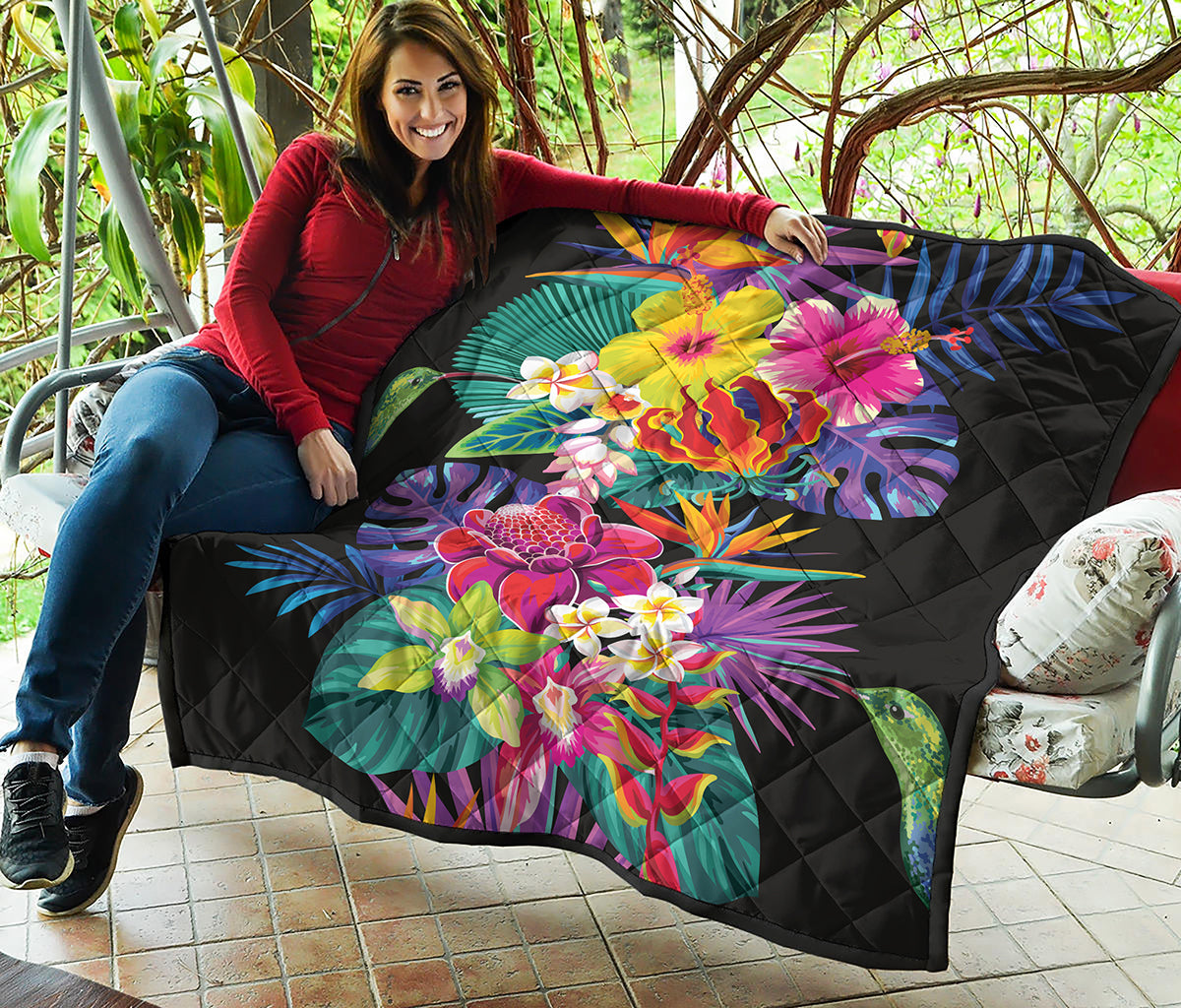 Tropical Hummingbird Print Quilt