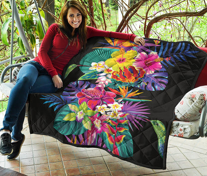 Tropical Hummingbird Print Quilt